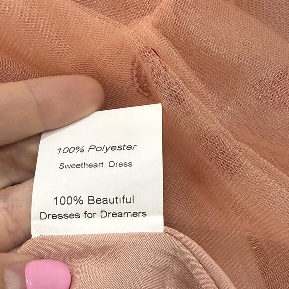 JessaKae Sweetheart Dress Womens Medium Pink Tulle Sequin Heart Bow Tie Maxi - Picture 6 of 12